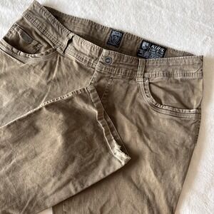 Kuhl Rydr Khaki Vintage Patina Dye Straight Leg Pants Size 36x30